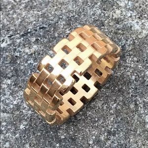 Gold tone Woven Band Ring Size 10 New w/tags